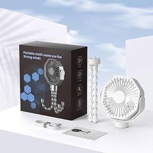 New Portable multi-scene use fan strong White 720° Rotating Clip-On Fan